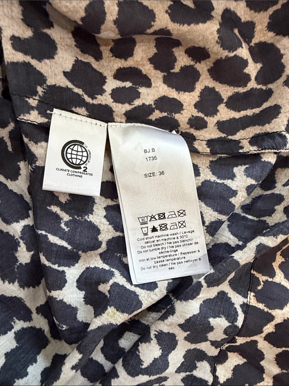 Ganni Tan and Black Leopard Print Short Dress - Picture 4 of 4